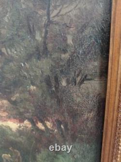 Old Painting Oil on Wood Landscape