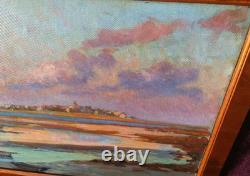 Old Painting Oil on Wood Seascape Seaside Brittany Normandy DLG 19th Century