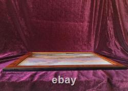 Old Painting Oil on Wood Seascape Seaside Brittany Normandy DLG 19th Century