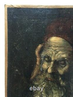 Old Painting, Old Man's Portrait, Oil On Canvas, Painting, 19th Century