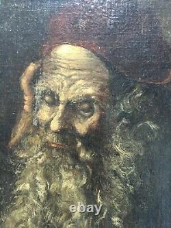 Old Painting, Old Man's Portrait, Oil On Canvas, Painting, 19th Century