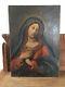 Old Painting Painting Oil On Canvas Hst Madonna Signed Baroque Monogram 17th
