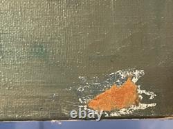 Old Painting Pair of Still Life Oil on Canvas Signed Bretagne 1 Damaged
