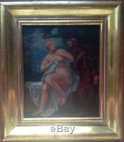 Old Painting Paul Dangmann (1899-1947) Female Nude Oil On Panel Signed