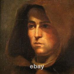 Old Painting Portrait Of Monk Religious Painting Oil On Canvas 700