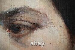 Old Painting, Portrait, Young Woman, 1911, Oil On Canvas, Signed To Identify