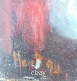 Old Painting: Portrait of a Girl with a Red Scarf Oil Painting