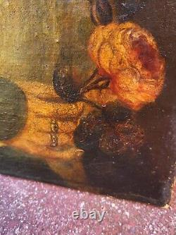Old Painting. Portrait of a Woman. Oil on Canvas Signed. 19th Century Style