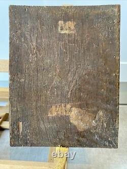 Old Painting Religious Painting On Wood Signed G. V. S