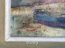 Old Painting Signed And Dated 51, Oil On Canvas, Menton, Box, Middle 20th Century