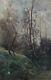 Old Painting Signed, Arborous Landscape Animated, Oil On Canvas, Painting, Late 19th