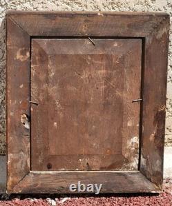 Old Painting Signed. Bouquet of Flowers. Oil Painting on Wood Panel