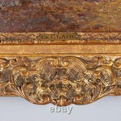 Old Painting Signed Charles Clair The Sheepfold 19th-20th Century Original