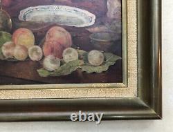 Old Painting Signed, Dead Nature, Oil On Panel, Painting, Late 19th