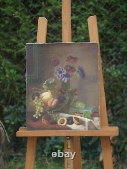 Old Painting Signed Debuchas Oil On Canvas Still Life With Fruit Beginning Xxèm