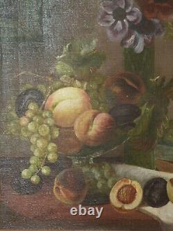 Old Painting Signed Debuchas Oil On Canvas Still Life With Fruit Beginning Xxèm