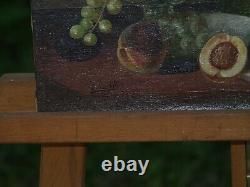 Old Painting Signed Debuchas Oil On Canvas Still Life With Fruit Beginning Xxèm