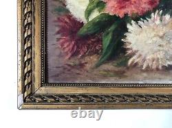 Old Painting Signed Dufour, Bouquet De Fleurs, Oil On Panel, Early 20th Century