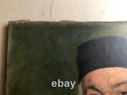 Old Painting Signed Emile Bin, Portrait, Oil On Canvas, Painting, 19th