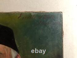 Old Painting Signed Emile Bin, Portrait, Oil On Canvas, Painting, 19th