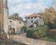 Old Painting Signed Georges Aufray, Provençal Property, Oil On Canvas, 20th Century