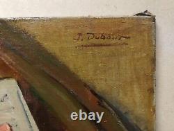 Old Painting Signed J. Dubaut, Dead Nature In La Mandoline, Oil On Canvas XX