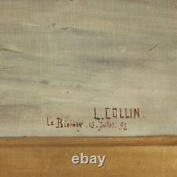 Old Painting Signed Louis-Eugène Collin Oil on Canvas 1892