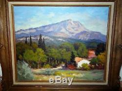 Old Painting Signed Oil On Canvas Eugene Sandrini (1925-1998) Sainte Victoire