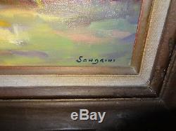 Old Painting Signed Oil On Canvas Eugene Sandrini (1925-1998) Sainte Victoire