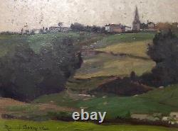 Old Painting Signed Raoul Dosque, Coteau De Bouliac, Oil On Cardboard, Painting