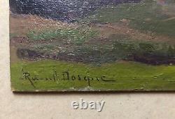 Old Painting Signed Raoul Dosque, Coteau De Bouliac, Oil On Cardboard, Painting