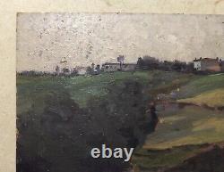 Old Painting Signed Raoul Dosque, Coteau De Bouliac, Oil On Cardboard, Painting