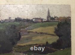 Old Painting Signed Raoul Dosque, Coteau De Bouliac, Oil On Cardboard, Painting