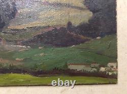 Old Painting Signed Raoul Dosque, Coteau De Bouliac, Oil On Cardboard, Painting