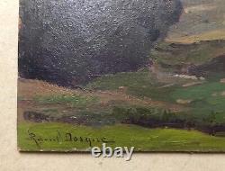 Old Painting Signed Raoul Dosque, Coteau De Bouliac, Oil On Cardboard, Painting