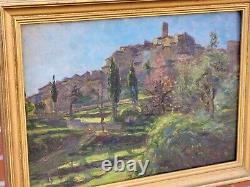 'Old Painting Signed by Gaston Prunier. Natural Landscape. Oil Painting on Panel.'