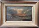 Old Painting Signed By Jules Dupré Twilight Landscape 19th Century Oil On Panel