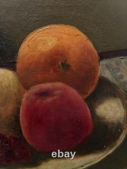 Old Painting Still Life with Fruits 20th Century
