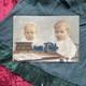Old Painting Two Boys Play Train And Book Oil On Cardboard