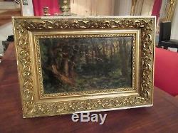 Old Painting Under Wood Oil On Panel Signed To Dechy Frame Dore