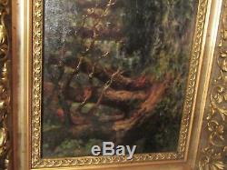 Old Painting Under Wood Oil On Panel Signed To Dechy Frame Dore