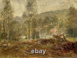 Old Painting, Wood Gathering, Oil on Canvas, Painting, Late 19th Century