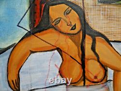 Old Painting XX Oil on Canvas Nude Female Erotic Figurative Curiosa