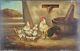 Old Painting Of Hens And Rooster Oil Painting