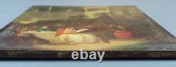 Old Painting of Reading, Antique Oil Painting on Panel
