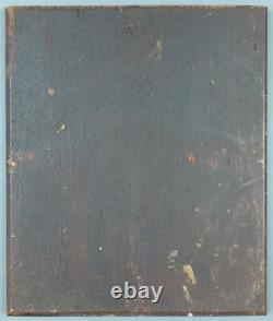 Old Painting of Reading, Antique Oil Painting on Panel