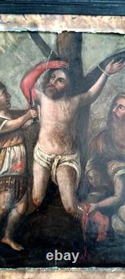 Old Painting on Copper 18th Century Martyrdom of Saint Bartholomew