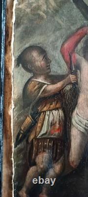 Old Painting on Copper 18th Century Martyrdom of Saint Bartholomew