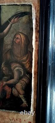 Old Painting on Copper 18th Century Martyrdom of Saint Bartholomew