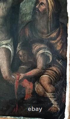 Old Painting on Copper 18th Century Martyrdom of Saint Bartholomew